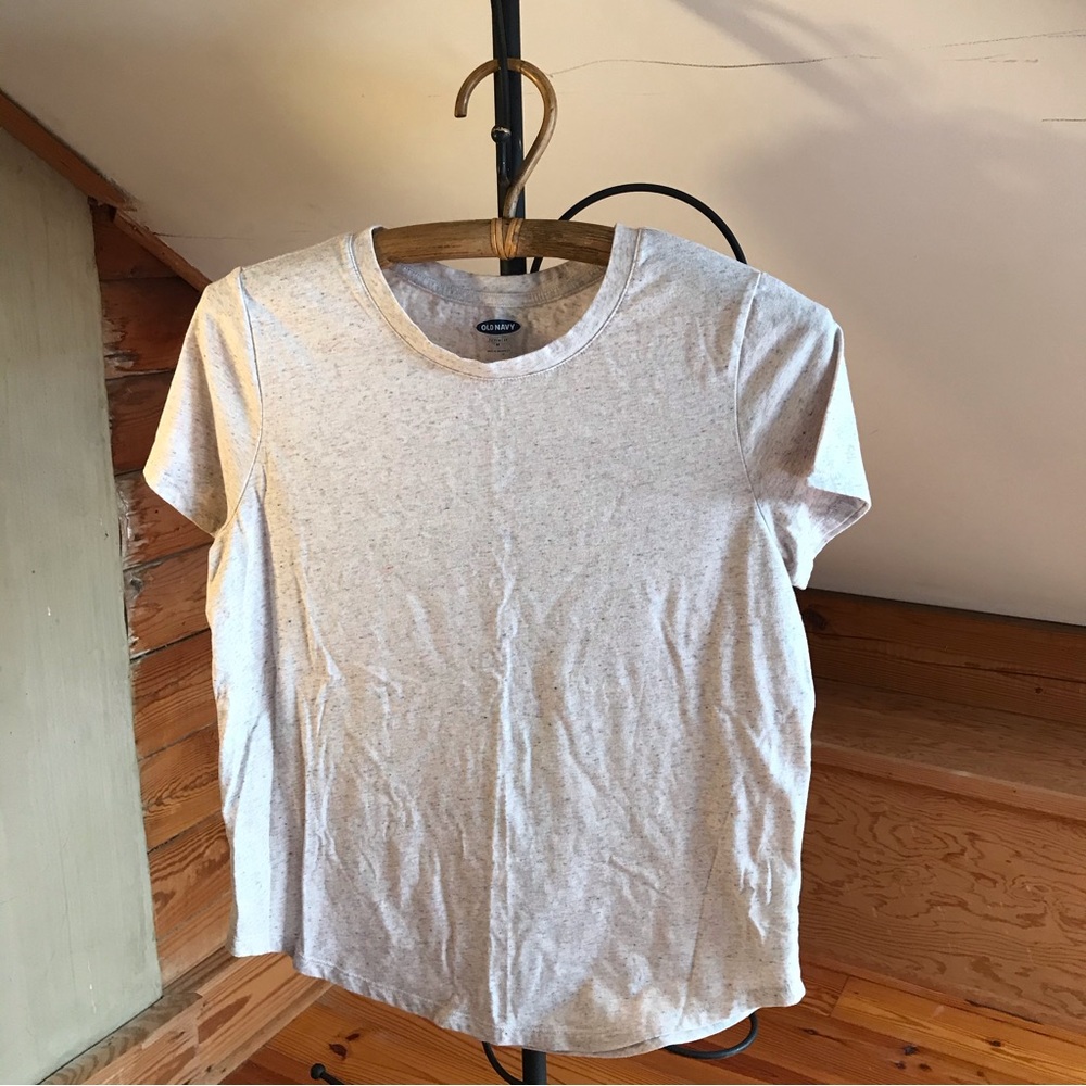 🌸5/$30🌸 Old Navy Cream Multi-Colored Short Sleeve Cotton Tee, EUC, M